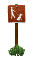 animation of a walk dog here sign